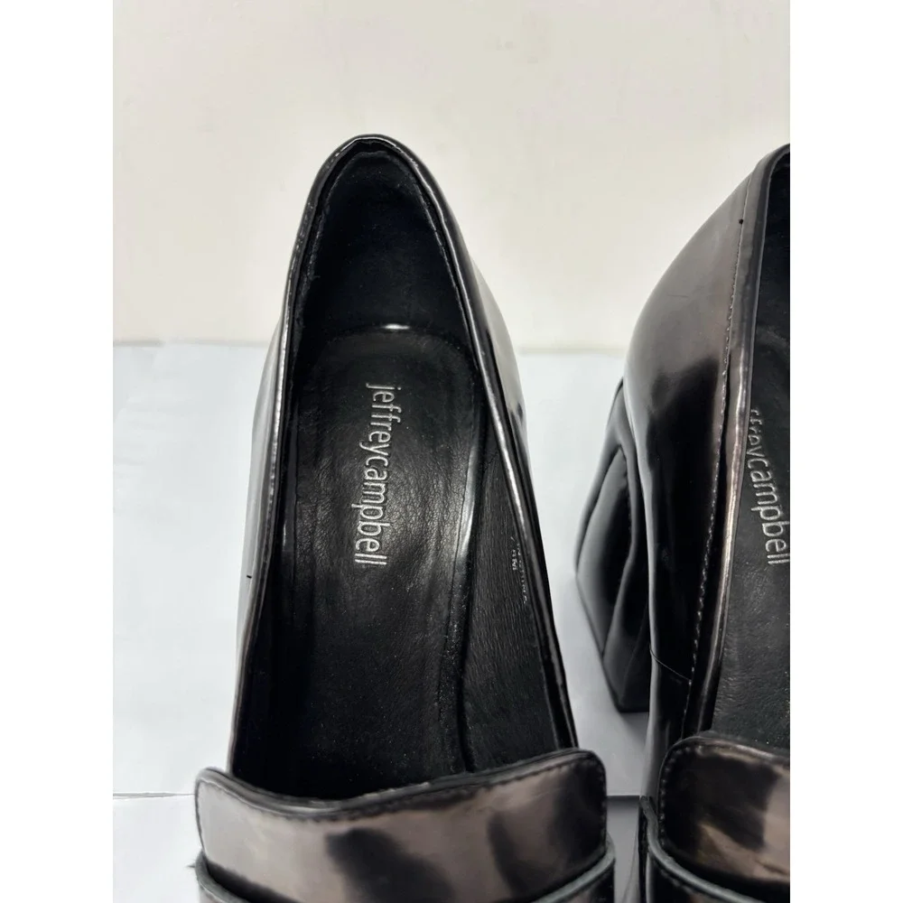 Jeffery Campbell Braque Block Heel Pump In Black women's Size 7.5 Metallic